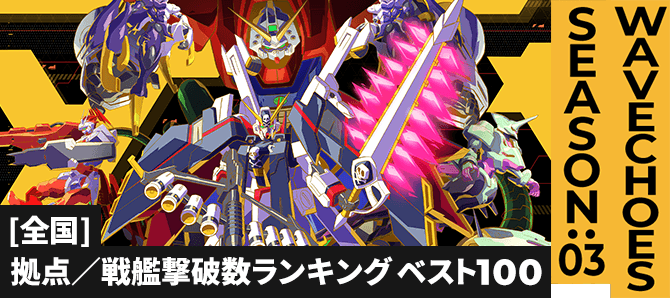 拠点／戦艦撃破数ランキング[全国] VE SEASON:03