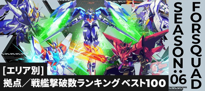拠点／戦艦撃破数ランキング[エリア別] FQ SEASON:06