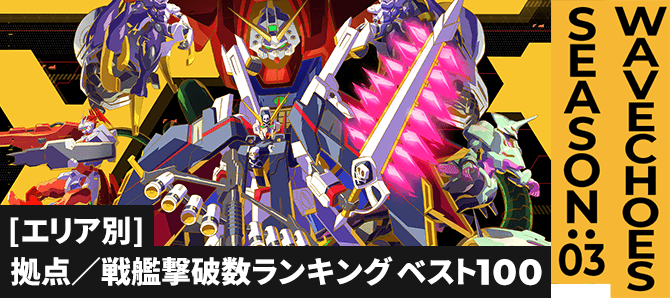 拠点／戦艦撃破数ランキング[エリア別] VE SEASON:03
